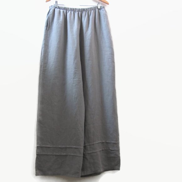 bryn Walker Pants - Bryn Walker Pure Linen Wide Leg Pants in Stone Grey